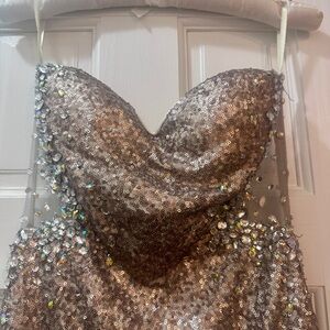 Vintage 90s JUMP APPAREL by Wendye Chaitin Sparkly Sequin Prom Dress Juniors 5/6